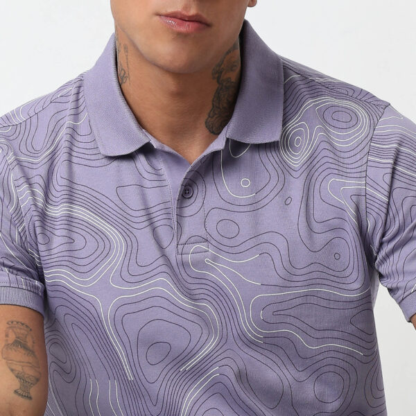 Regular Fit Printed Polo T-shirt - Image 4