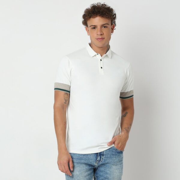 Urban Poloᵉˣ - with Efast Stretch - Micro Pique Solid with Contrast Sleeves - Regular Fit Solid Polo T-Shirt - Image 2