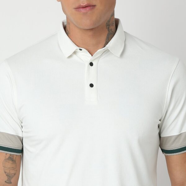 Urban Poloᵉˣ - with Efast Stretch - Micro Pique Solid with Contrast Sleeves - Regular Fit Solid Polo T-Shirt - Image 4