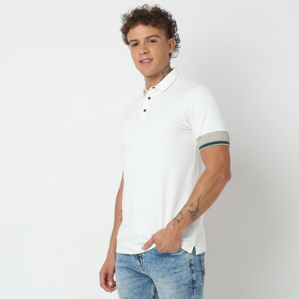 Urban Poloᵉˣ - with Efast Stretch - Micro Pique Solid with Contrast Sleeves - Regular Fit Solid Polo T-Shirt - Image 5