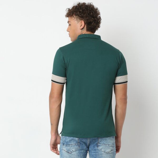 Urban Poloᵉˣ - with Efast Stretch - Micro Pique Solid with Contrast Sleeves - Regular Fit Solid Polo T-Shirt - Image 8