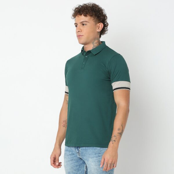 Urban Poloᵉˣ - with Efast Stretch - Micro Pique Solid with Contrast Sleeves - Regular Fit Solid Polo T-Shirt - Image 10