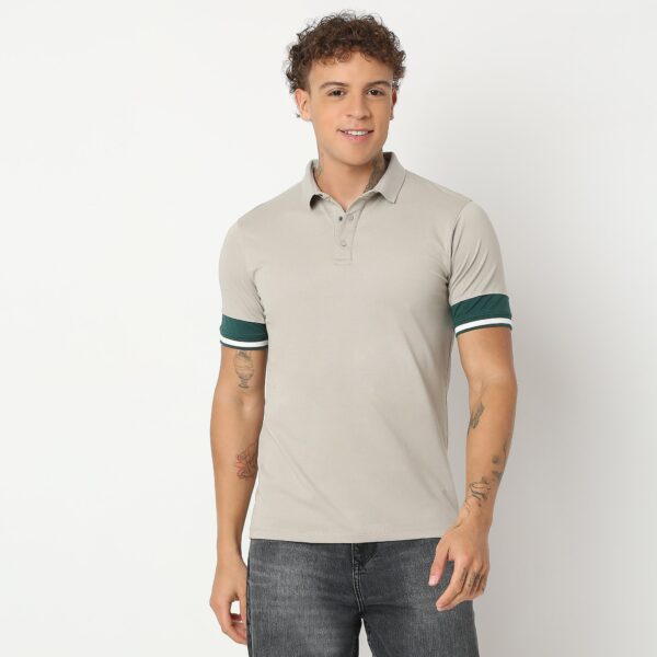 Urban Poloᵉˣ - with Efast Stretch - Micro Pique Solid with Contrast Sleeves - Regular Fit Solid Polo T-Shirt - Image 12