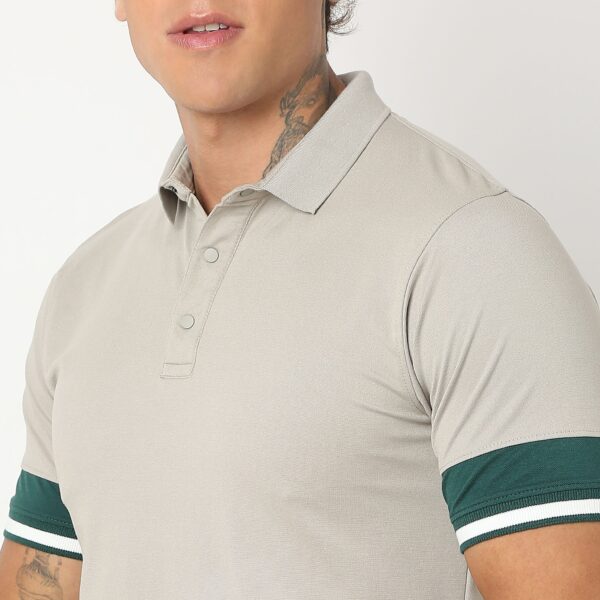 Urban Poloᵉˣ - with Efast Stretch - Micro Pique Solid with Contrast Sleeves - Regular Fit Solid Polo T-Shirt - Image 14