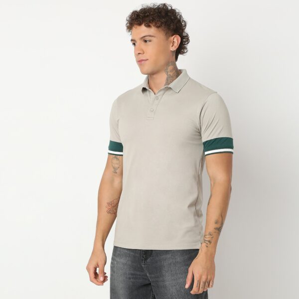 Urban Poloᵉˣ - with Efast Stretch - Micro Pique Solid with Contrast Sleeves - Regular Fit Solid Polo T-Shirt - Image 15