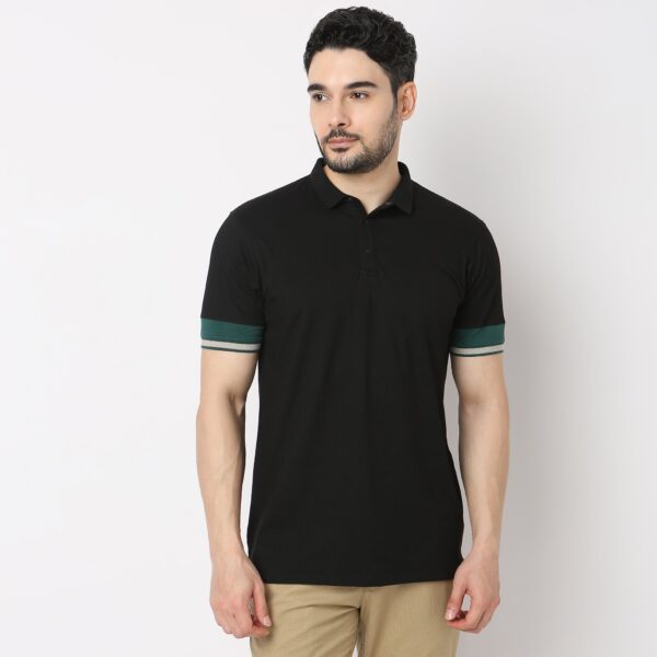 Urban Poloᵉˣ - with Efast Stretch - Micro Pique Solid with Contrast Sleeves - Regular Fit Solid Polo T-Shirt - Image 17