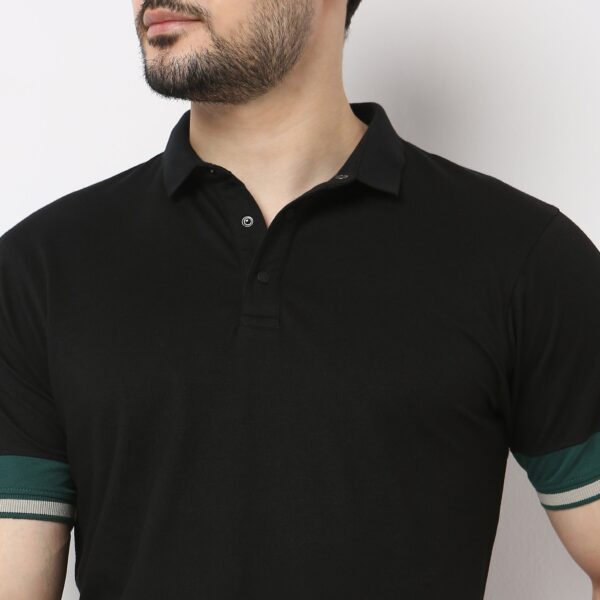 Urban Poloᵉˣ - with Efast Stretch - Micro Pique Solid with Contrast Sleeves - Regular Fit Solid Polo T-Shirt - Image 19