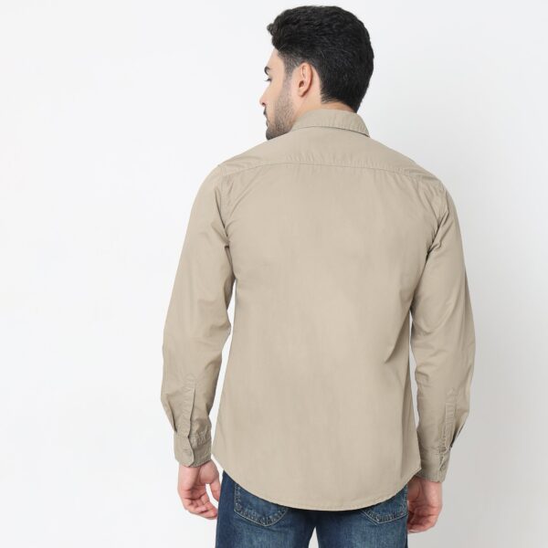 Regular Fit Solid Shirt - Image 3