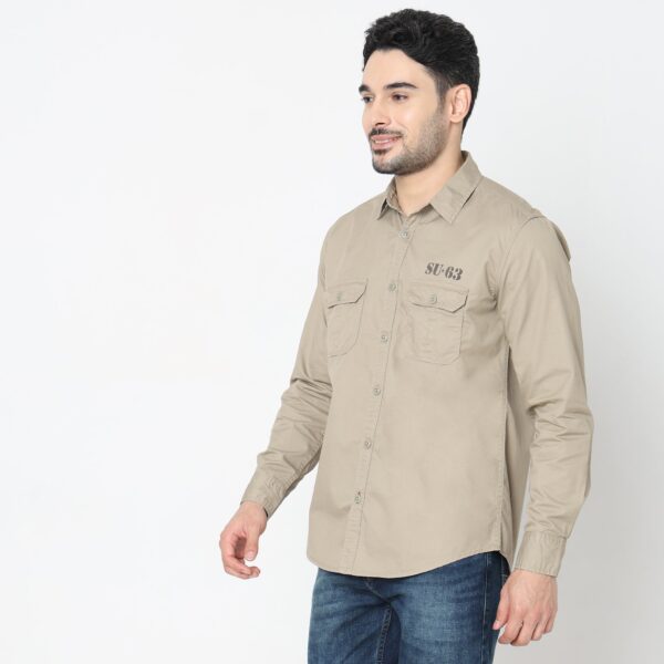 Regular Fit Solid Shirt - Image 4