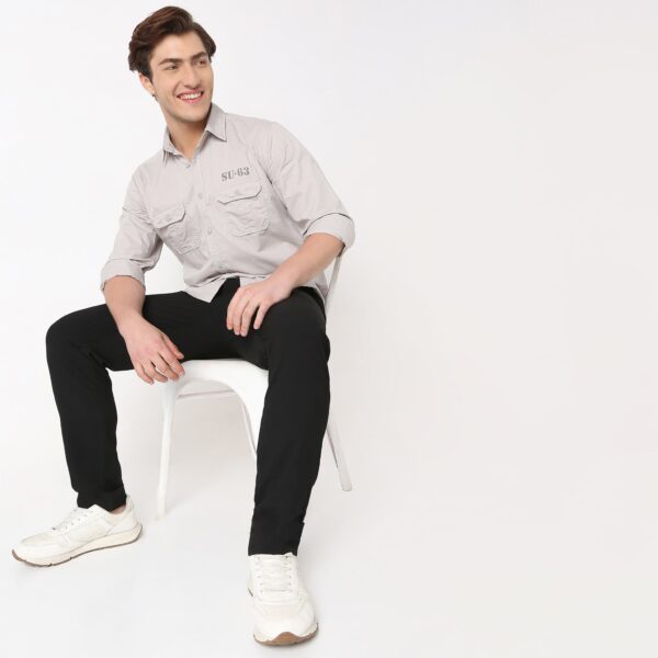 Regular Fit Solid Shirt - Image 5