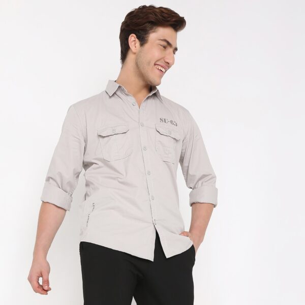 Regular Fit Solid Shirt - Image 6