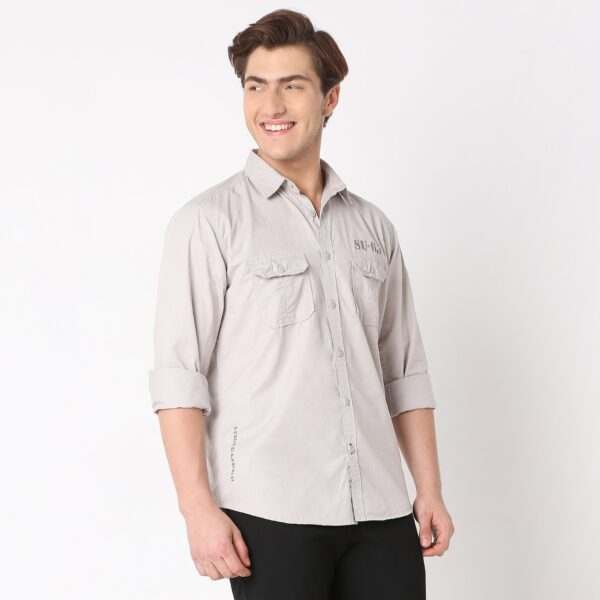 Regular Fit Solid Shirt - Image 9