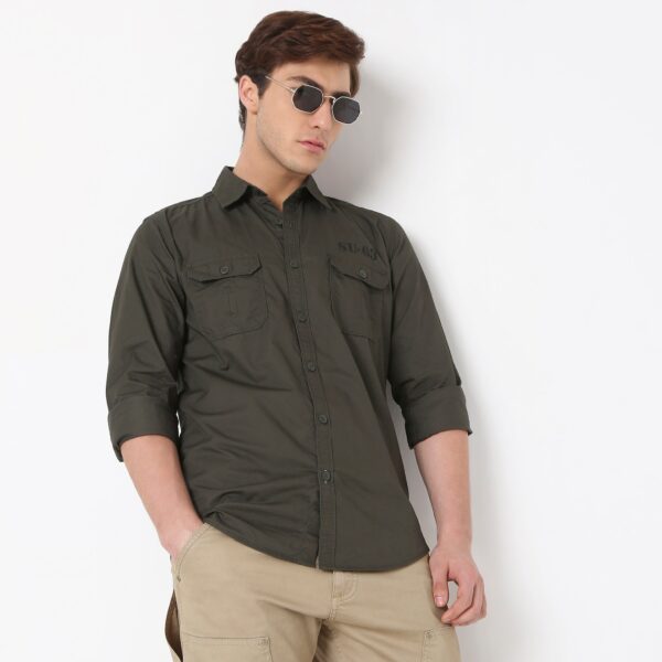 Regular Fit Solid Shirt - Image 11