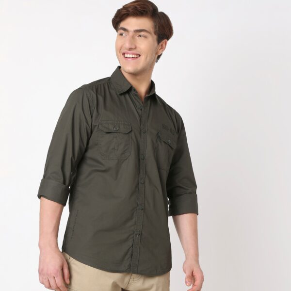 Regular Fit Solid Shirt - Image 14