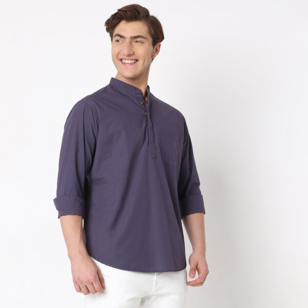 Regular Fit Solid Shirt - Image 5