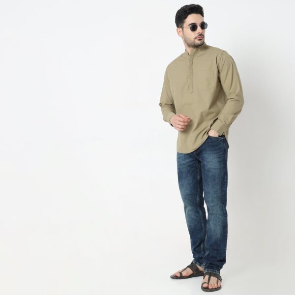 Regular Fit Solid Shirt - Image 6