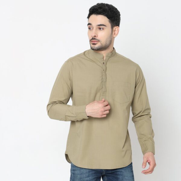 Regular Fit Solid Shirt - Image 7