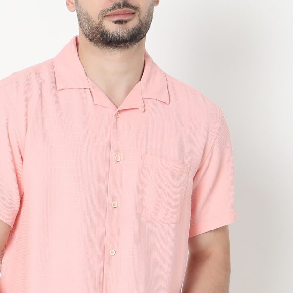 Regular Fit Solid Shirt - Image 4