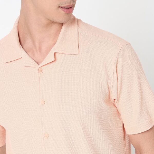 Vacay Shirt™ - Cuban Collar Knitted Structure Regular Fit Shirt - Image 4