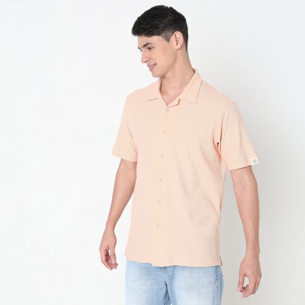 Vacay Shirt™ - Cuban Collar Knitted Structure Regular Fit Shirt - Image 5