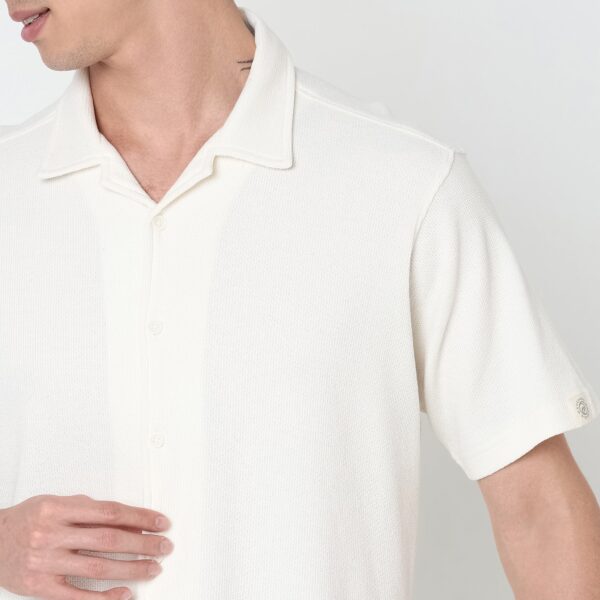 Vacay Shirt™ - Cuban Collar Knitted Structure Regular Fit Shirt - Image 9