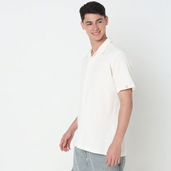 Vacay Shirt™ - Cuban Collar Knitted Structure Regular Fit Shirt - Image 10