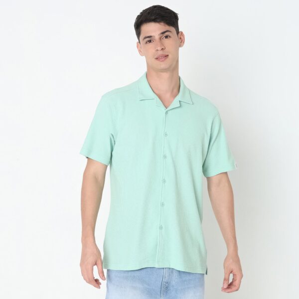 Vacay Shirt™ - Cuban Collar Knitted Structure Regular Fit Shirt - Image 17