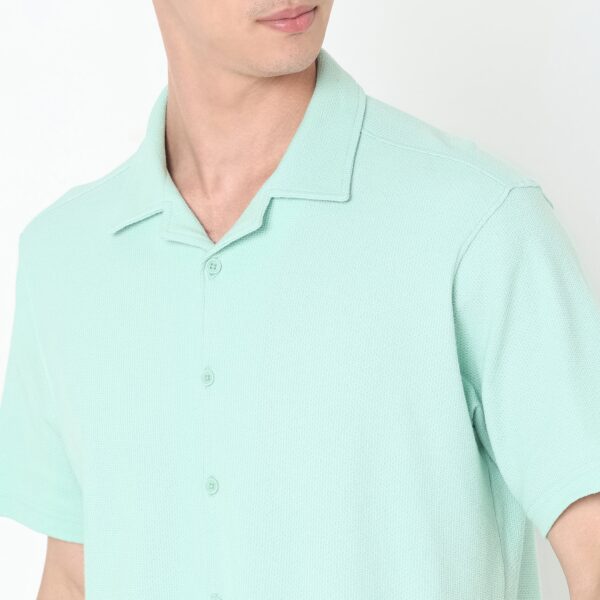 Vacay Shirt™ - Cuban Collar Knitted Structure Regular Fit Shirt - Image 19