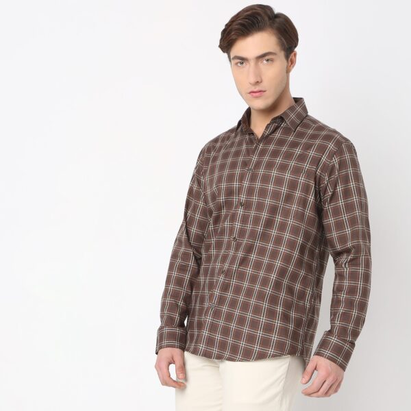 Regular Fit Checkered Shirt - Image 5