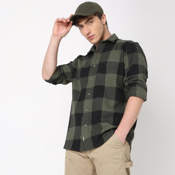 Regular Fit Checkered Shirt - Image 2