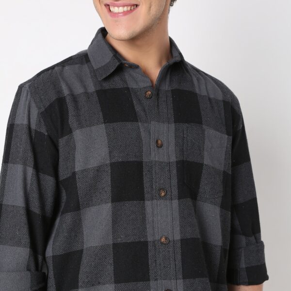 Regular Fit Checkered Shirt - Image 4