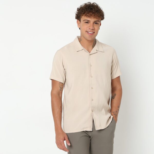 Slim Fit Solid Shirt - Image 2