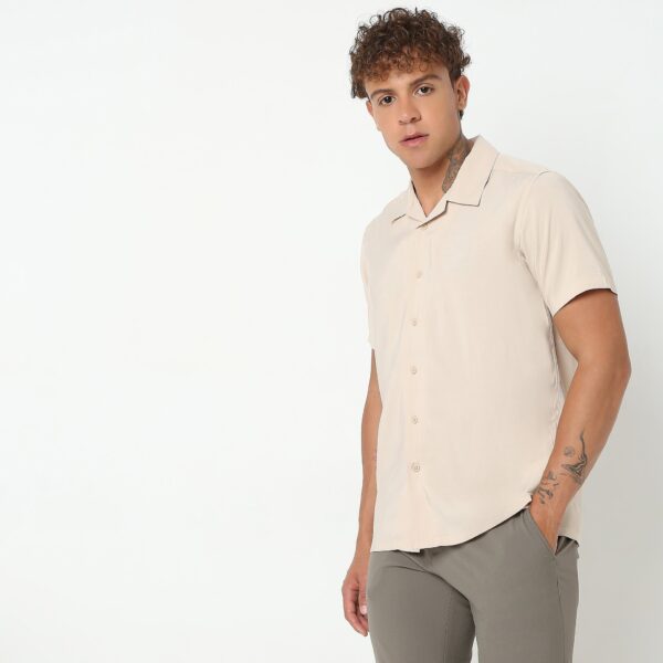 Slim Fit Solid Shirt - Image 5