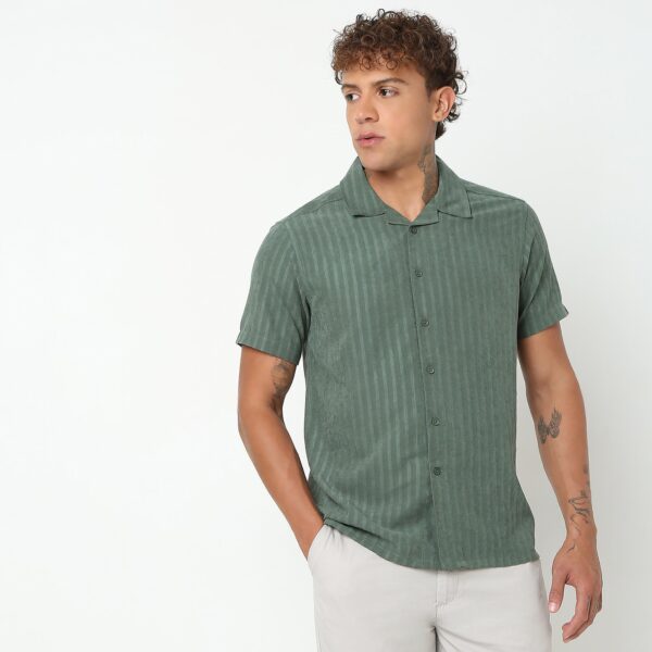 Slim Fit Striped Shirt - Image 17