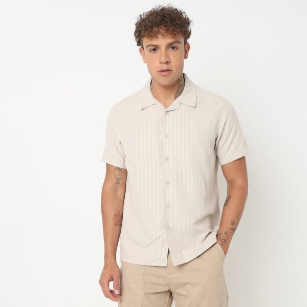 Slim Fit Striped Shirt - Image 27