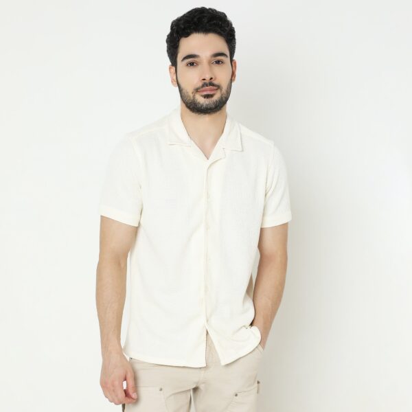 Slim Fit Solid Shirt - Image 2