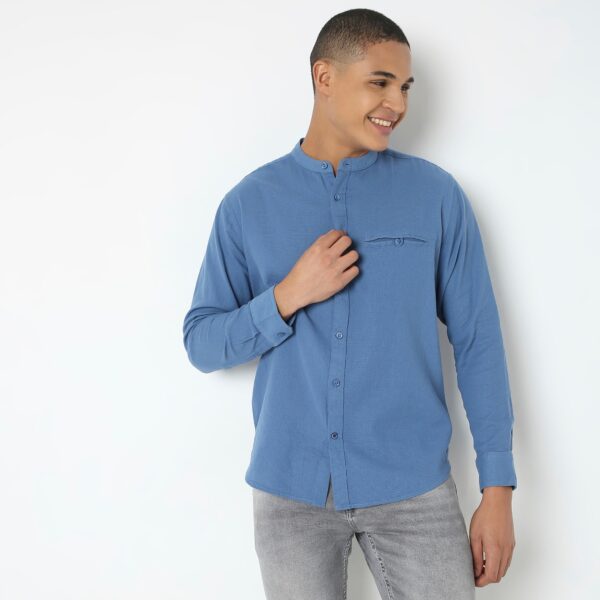 Regular Fit Solid Shirt - Image 2