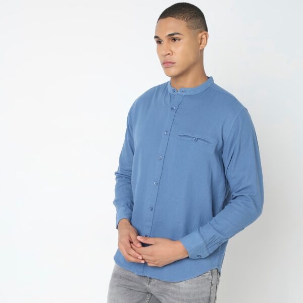 Regular Fit Solid Shirt - Image 5