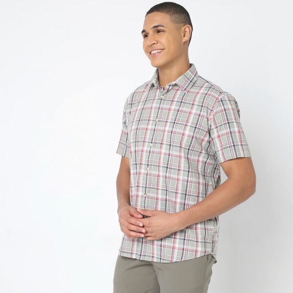 Regular Fit Checkered Shirt - Image 5