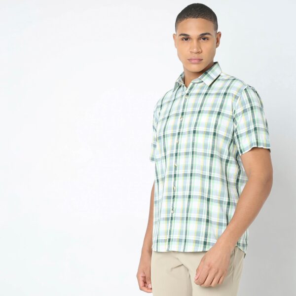 Regular Fit Checkered Shirt - Image 5