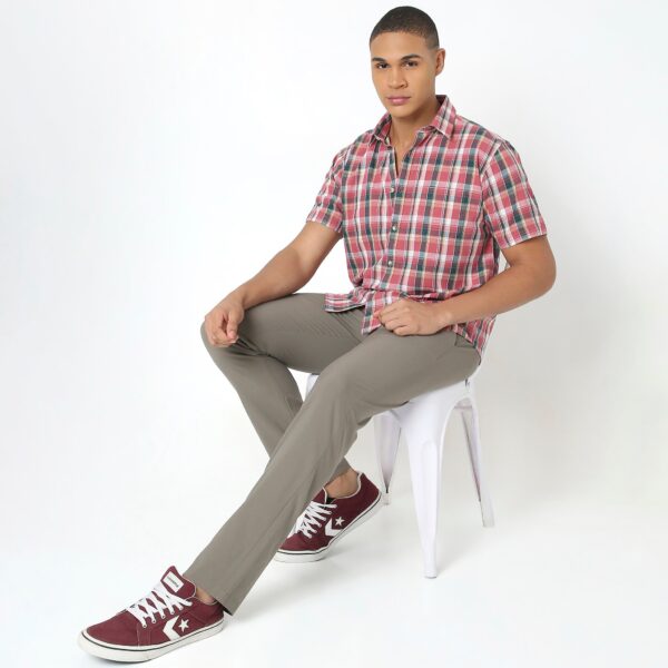 Pure Cotton Madras Checks Regular Fit Checkered Shirt