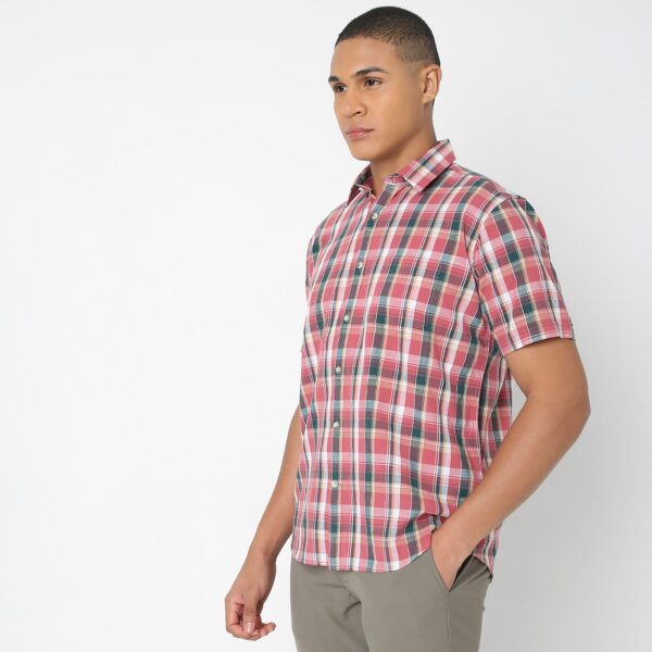 Pure Cotton Madras Checks Regular Fit Checkered Shirt - Image 5