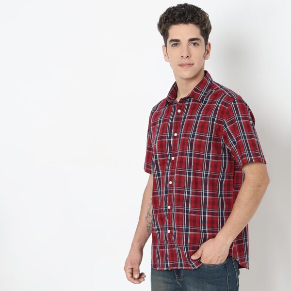 Regular Fit Checkered Shirt - Image 5