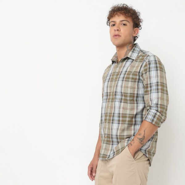 Regular Fit Checkered Shirt - Image 5