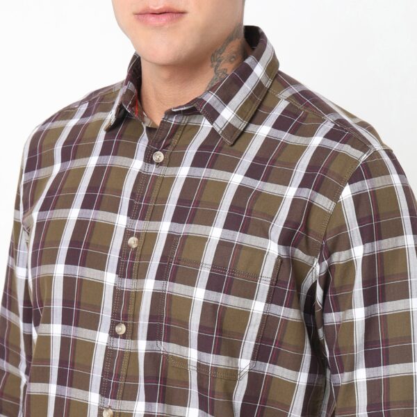 Regular Fit Checkered Shirt - Image 4