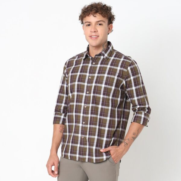 Regular Fit Checkered Shirt - Image 5