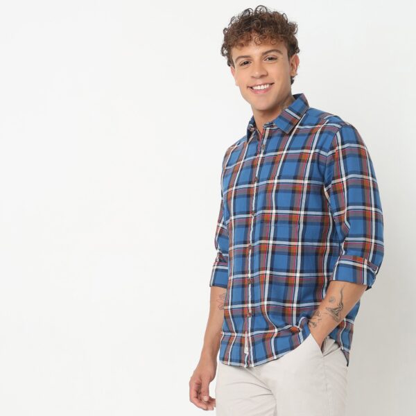 Regular Fit Checkered Shirt - Image 5