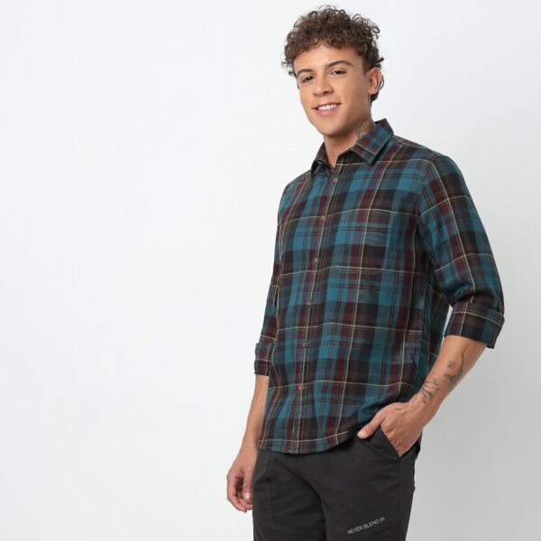 Regular Fit Checkered Shirt - Image 5