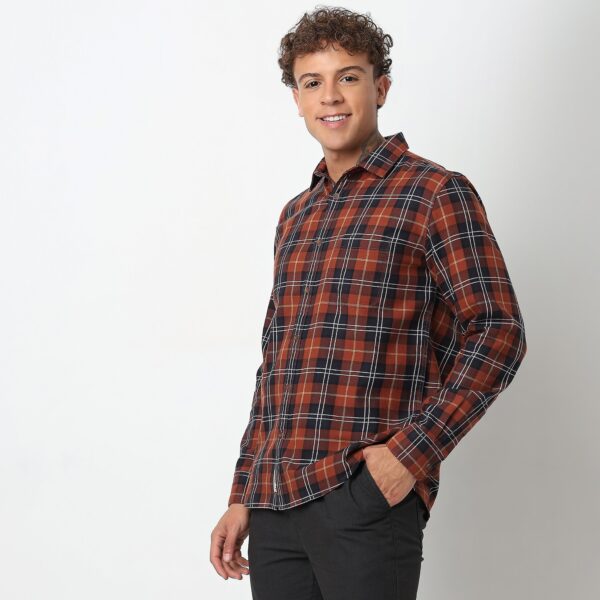 Regular Fit Checkered Shirt - Image 5