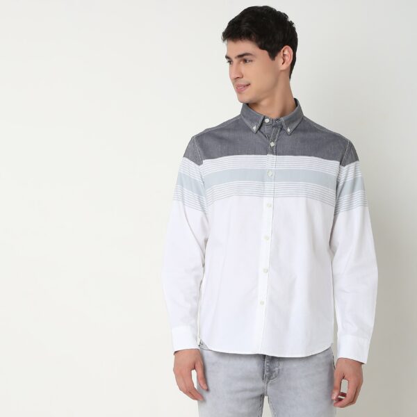 Derby Shirt™ - 100% Cotton Oxford with Engineered Stripes - Regular Fit - Image 2